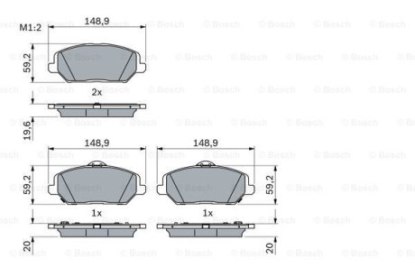 Колодки гальмівні дискові (комплект 4 шт) BOSCH 0 986 424 862