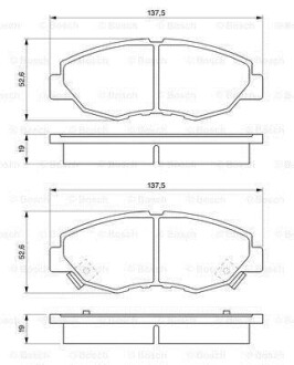 Гальмівні колодки, дискове гальмо (набір) BOSCH 0986461124 (фото 1)