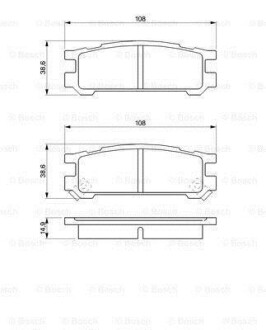 Гальмівні колодки, дискове гальмо (набір) BOSCH 0986461143