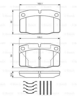 Гальмівні колодки, дискове гальмо (набір) BOSCH 0986469390