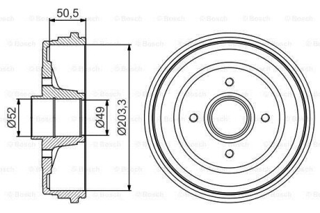 Гальмівний барабан BOSCH 0986477205 (фото 1)