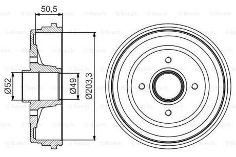 Гальмівний барабан BOSCH 0986477206