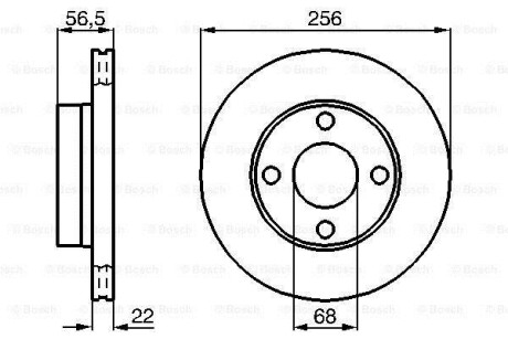 ДИСК ГАЛЬМIВНИЙ ПЕРЕДНIЙ BOSCH 0 986 478 550