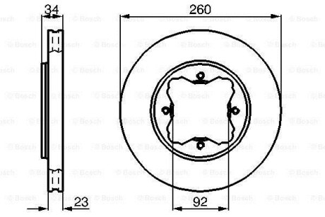 ДИСК ГАЛЬМIВНИЙ ПЕРЕДНIЙ BOSCH 0 986 478 568