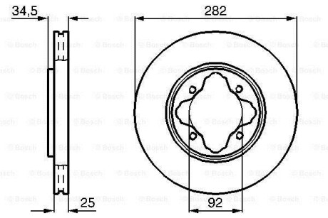 Диск гальмівний HONDA Accord \&#039;\&#039;F \&#039;\&#039;2,0-2,2 \&#039;\&#039;93-98 BOSCH 0986478634 (фото 1)