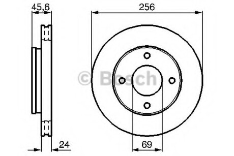 Диск гальмівний 256x24x45,6x4 BOSCH 0 986 479 B83