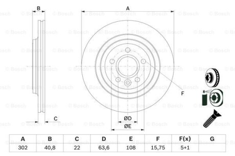 Гальмівні диски S60 II (134), 04.10- BOSCH 0986479E85