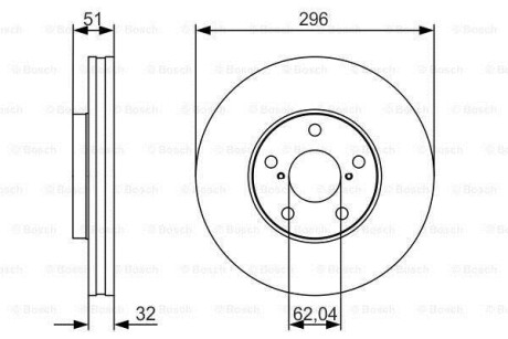 Диск гальмівний LEXUS GS300/GS430/SC430 \'\'F \'\'3,0-4,3 \'\'97-10 - кратн. 1 шт BOSCH 0986479R20 (фото 1)