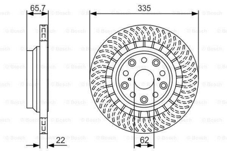 ДИСК ГАЛЬМIВНИЙ ЗАДНIЙ ЛІВИЙ BOSCH 0 986 479 T35 (фото 1)