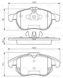 Гальмівні колодки, дискові BOSCH 0986494073 (фото 1)