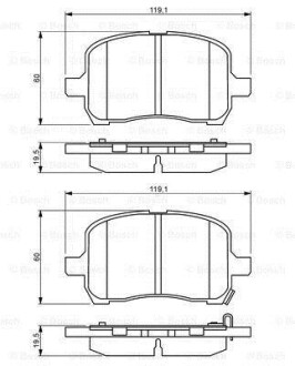 Гальмівні колодки, дискове гальмо (набір) BOSCH 0986494306