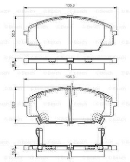 Гальмівні колодки, дискове гальмо (набір) BOSCH 0986494311