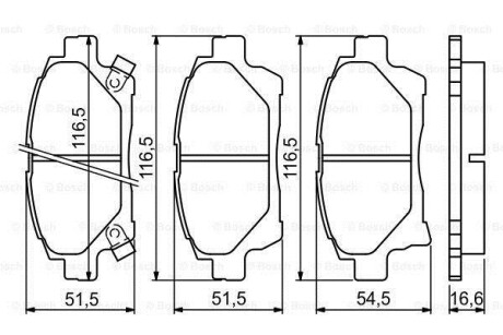 Гальмівні колодки, дискове гальмо (набір) BOSCH 0986494333