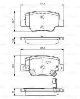 Гальмівні колодки, дискові BOSCH 0986494404