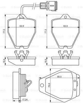 Гальмівні колодки, дискові BOSCH 0986494436