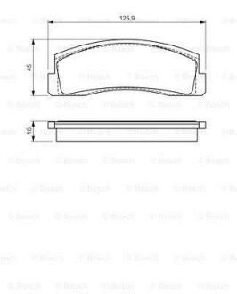 Дисковые тормозные колодки, комплект BOSCH 0986494543