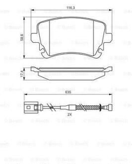 Гальмівні колодки, дискові BOSCH 0986494669