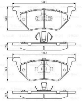 Гальмівні колодки дискові BOSCH 0986494683