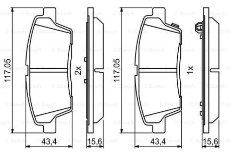 Гальмівні колодки, дискові BOSCH 0 986 494 766