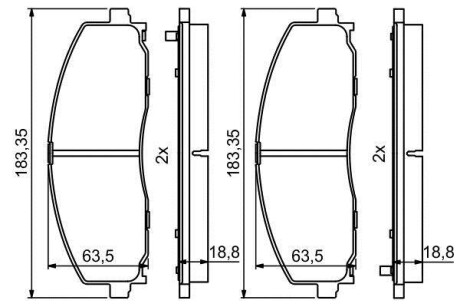 Гальмівні колодки, дискові BOSCH 0 986 494 769