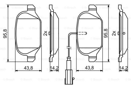 Гальмівні колодки, дискові BOSCH 0986494779 (фото 1)