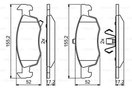 Колодки гальмівні OPEL P. CORSA 1,0-1,6 14- BOSCH 0986494824