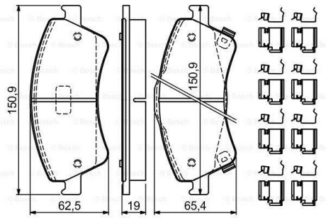 Гальмівні колодки, дискові BOSCH 0986494932