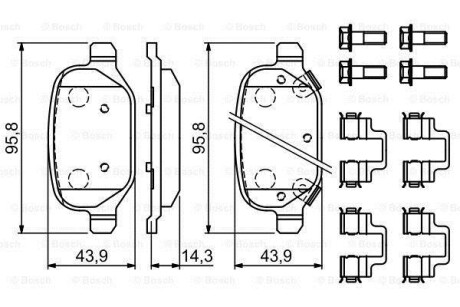 Гальмівні колодки, дискові BOSCH 0 986 494 935 (фото 1)