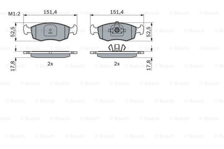 Гальмівні колодки дискові BOSCH 0986494943