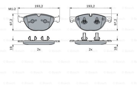 Гальмівні колодки дискові BOSCH 0986494955