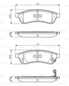 Комплект гальмівних колодок, дискове гальмо BOSCH 0 986 495 168