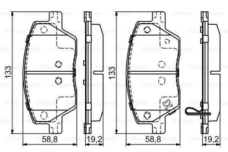 Гальмівні колодки дискові BOSCH 0986495392