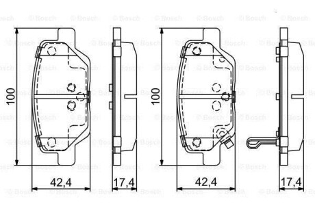 Гальмівні колодкиTYL.F-TIPO (356) BOSCH 0986495393 (фото 1)