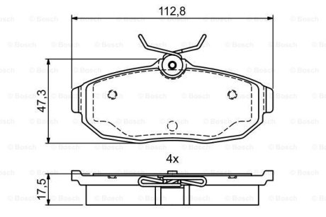 Гальмівні колодки дискові FORD Mustang R 04-10 BOSCH 0986495401