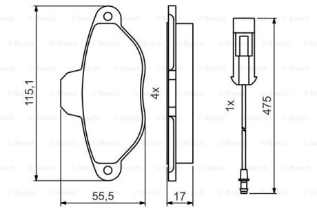 Колодки гальмівні (передні) Fiat Panda 03-/Punto 93-12 BOSCH 0986495475 (фото 1)