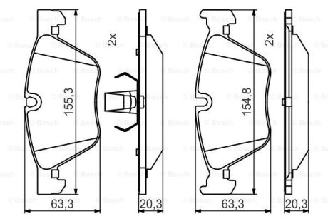 Колодки гальмівні (передні) BMW 3 (E90-93) 04-/ X1 (E84) 09- (Ate-Teves) Q+ BOSCH 0986495480 (фото 1)