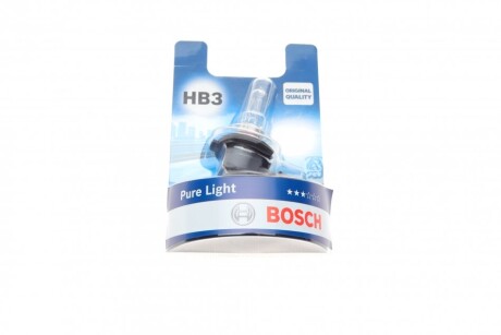 Лампа накаливания HB3 12V 60W P20d PURE LIGHT 1шт. blister BOSCH 1 987 301 062