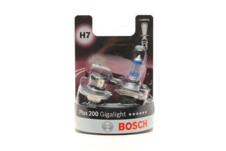 Лампа 12V 55W H7 Plus 200 Gigalight (к-кт 2шт) BOSCH 1987301436