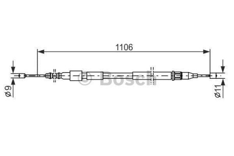 Трос ручного гальма BOSCH 1987477529