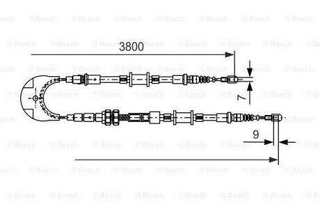 Трос ручного гальма BOSCH 1987477731