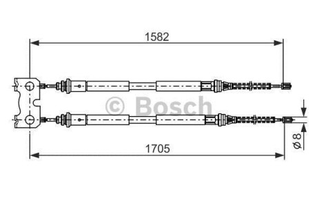 Трос ручного гальма BOSCH 1987477834