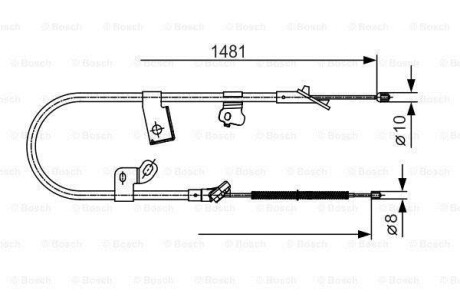 Трос ручного гальма BOSCH 1987477919