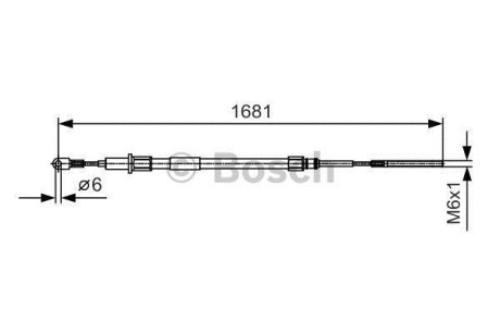 Трос ручного гальма BOSCH 1987477924