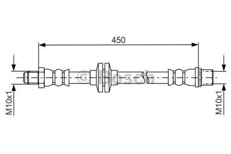 Шланг гальмівний пер. Renault Duster 15- BOSCH 1987481683