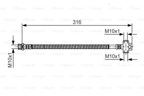 Шланг гальмівний задній HYUNDAI Terracan 01-07 BOSCH 1987481A65