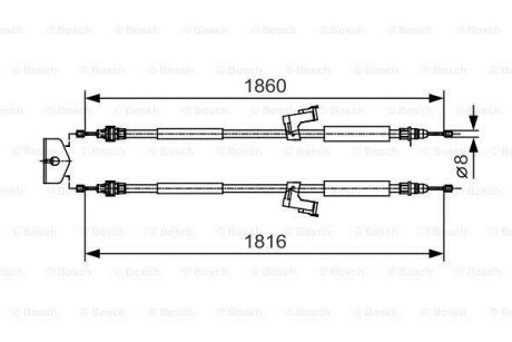 Трос ручного гальма BOSCH 1987482019