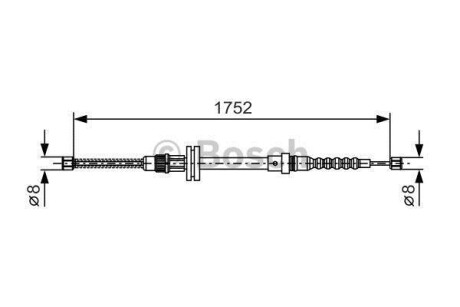 Трос ручного гальма BOSCH 1987482044