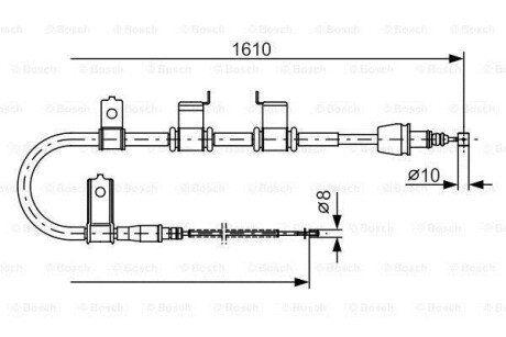 Трос ручного гальма BOSCH 1987482070