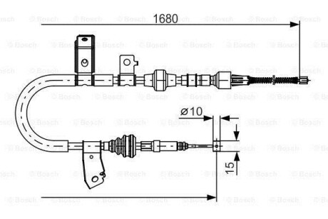 Трос ручного гальма BOSCH 1987482087