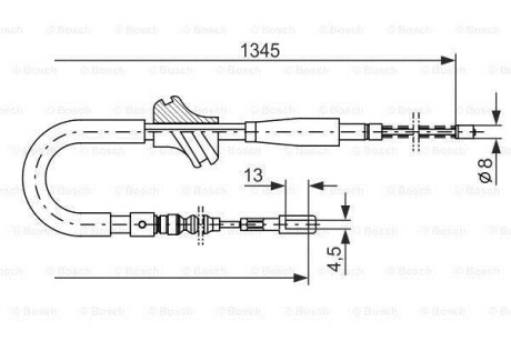 Трос ручного гальма BOSCH 1987482101